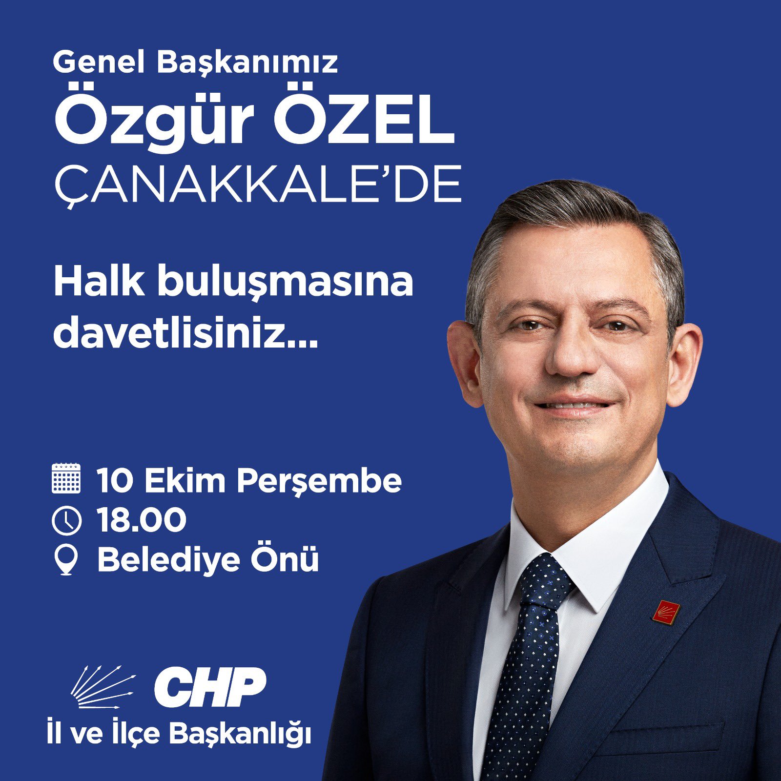 CHP Lideri Özgür Özel 10 Ekim'de Çanakkale’ye gelecek