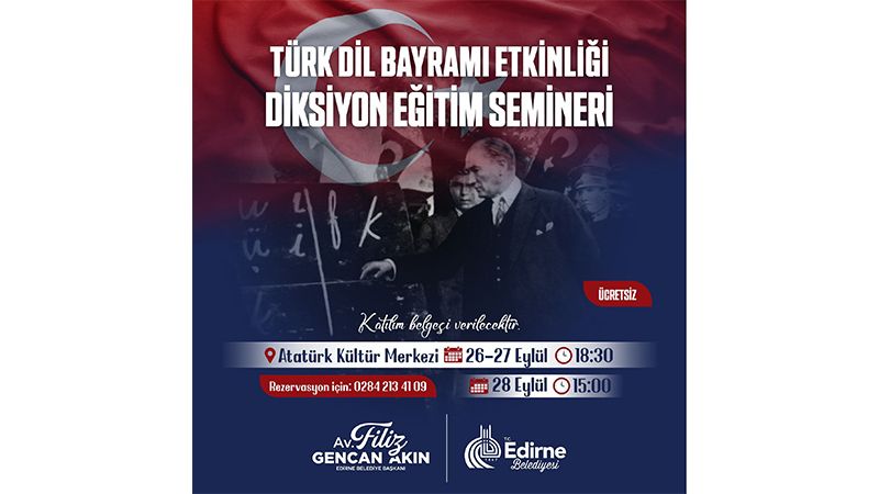 EDİRNE'DE ÜCRETSİZ DİKSİYON EĞİTİMİ VERİLECEK