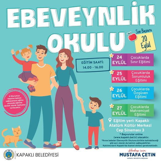 Kapaklı Belediyesi'nin Ebeveynlik Okulu başlıyor