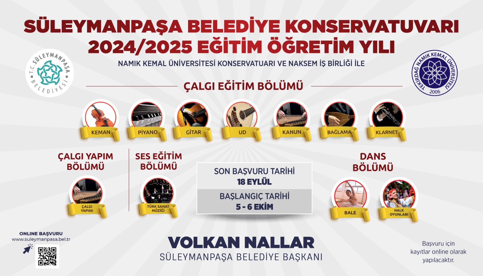 Süleymanpaşa Belediye Konservatuvarı kayıtları başladı