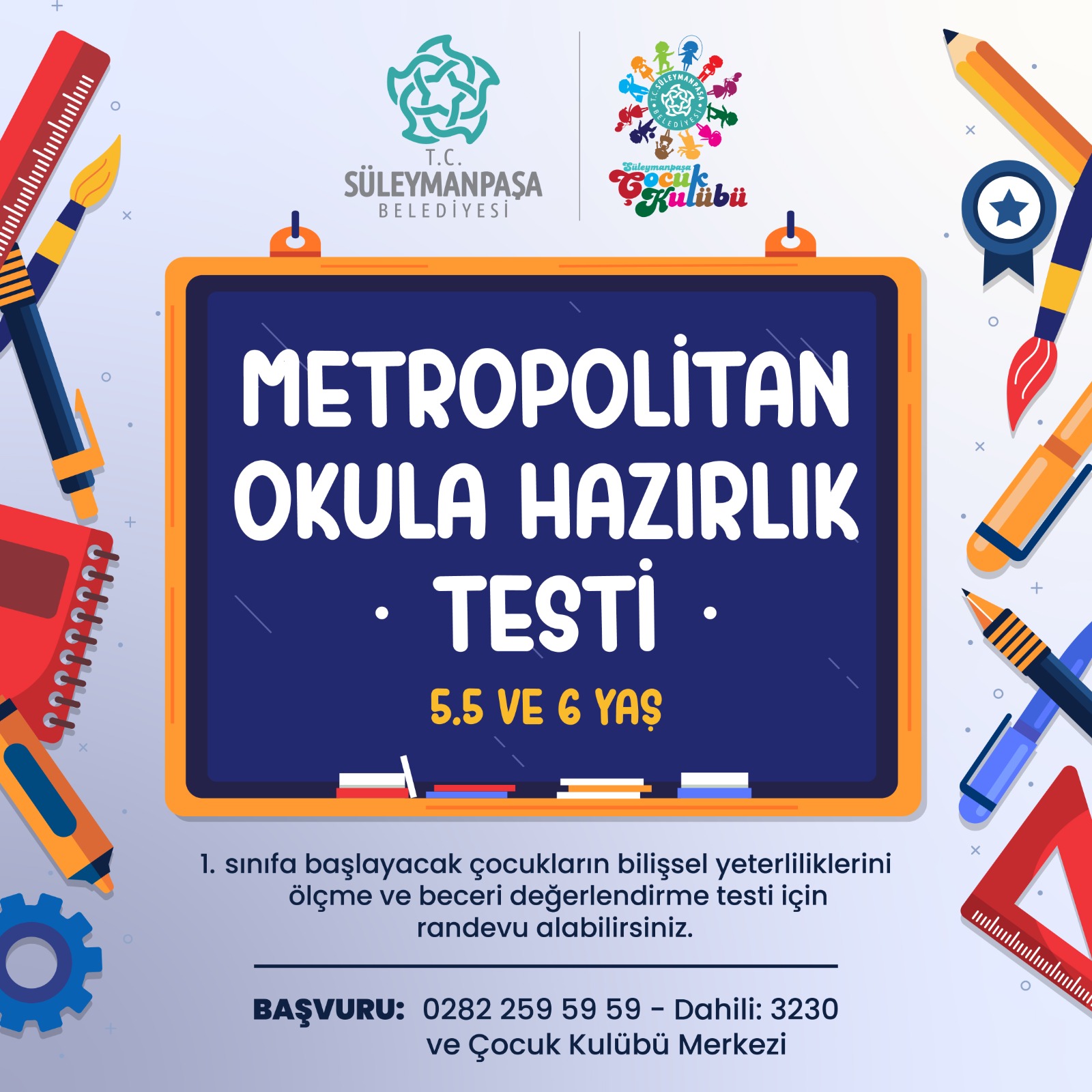 Süleymanpaşa Belediyesinden Ücretsiz Okula Hazırlık Testi